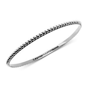 NWT $225 Sterling Silver Beaded Bangle Bracelet Medium Peter Thomas Roth